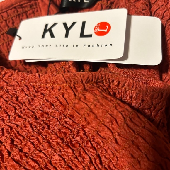 KYL Women's Boho Orange Midi Dress - Picture 2 of 2